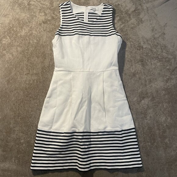 Madewell Dresses & Skirts - Madewell Dress Womens Sz XS Black & White Shift Striped Sleeveless Pockets
